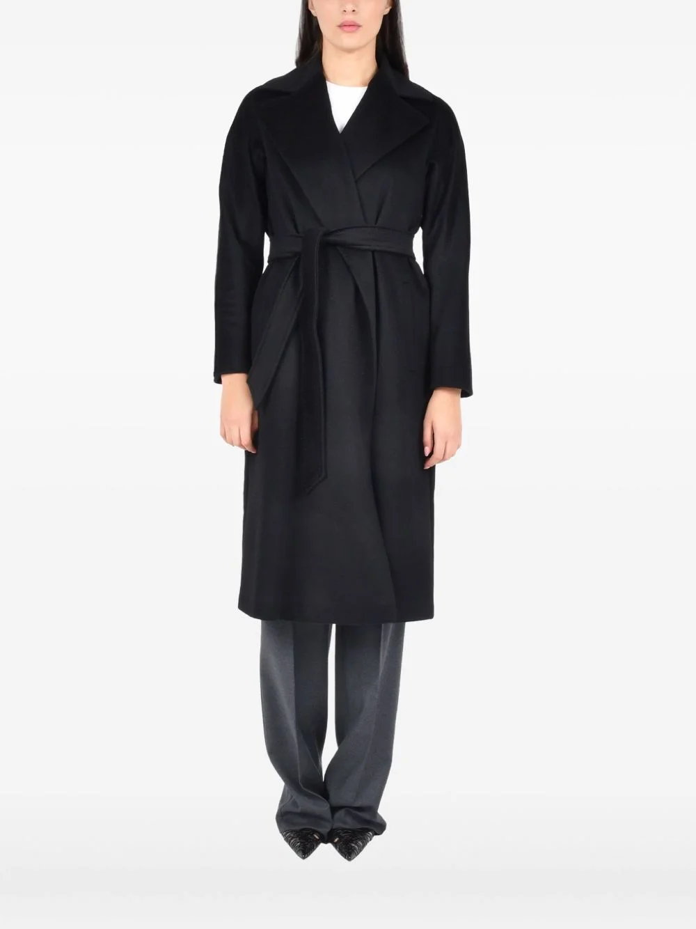 belted cashmere coat - 1