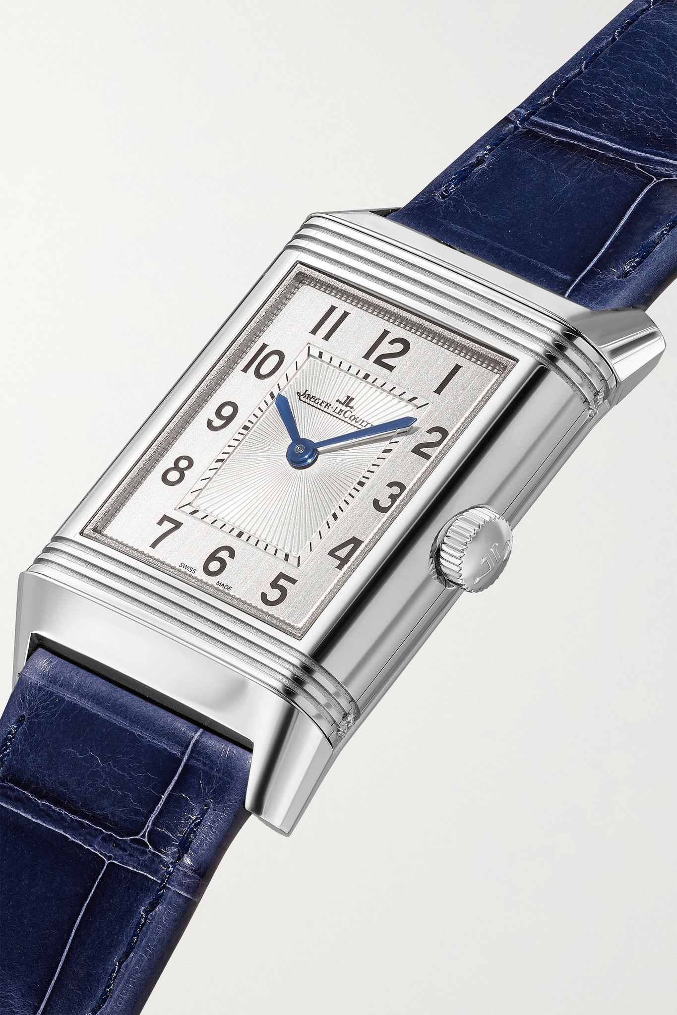 Reverso Classic Duetto Hand-Wound 24mm medium stainless steel, alligator and diamond watch - 2