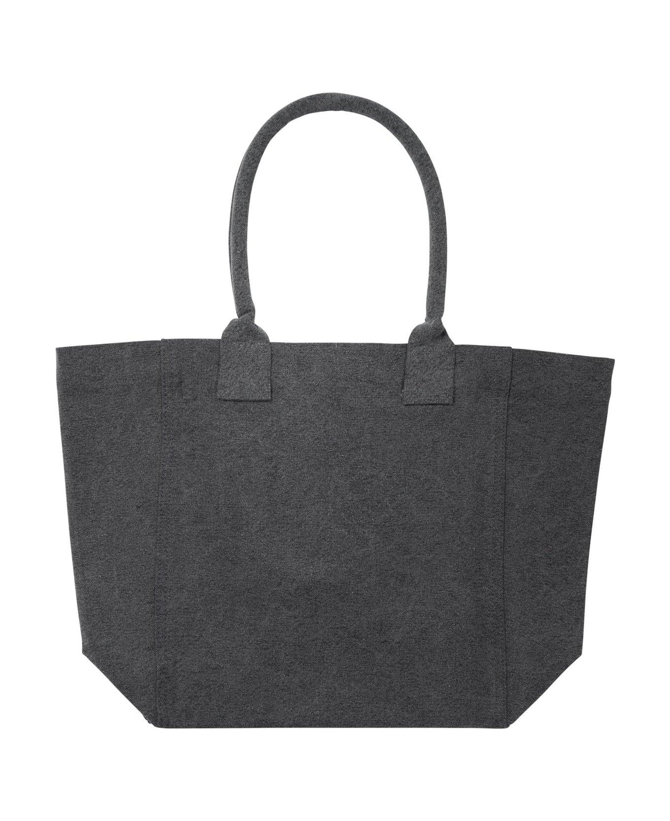 Logo Flocked Open-top Tote Bag - 2