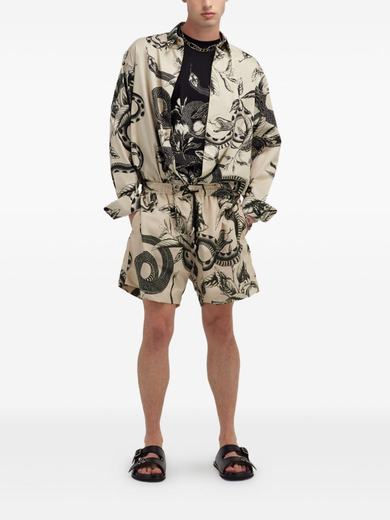 Roberto Cavalli snake-print drawstring swim shorts outlook
