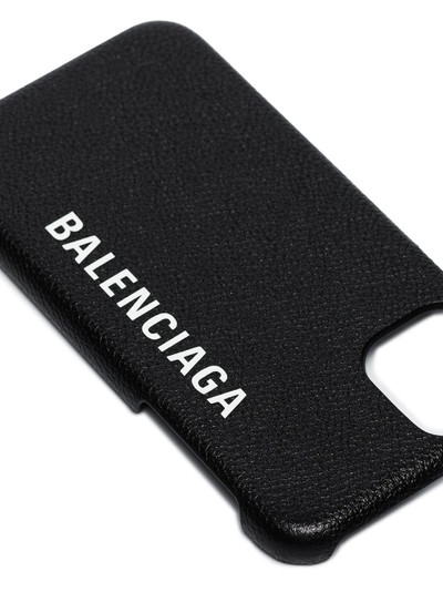 BALENCIAGA logo print iPhone 11 leather case outlook