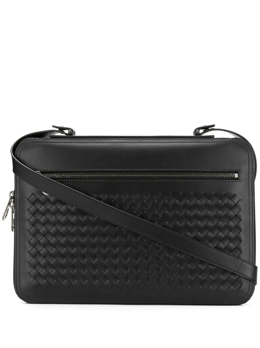 intrecciato weave briefcase - 1