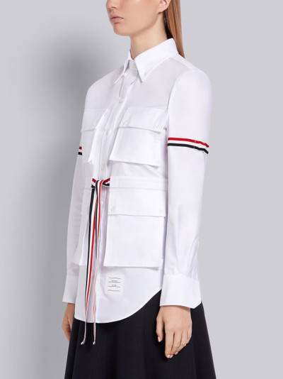 Thom Browne White Cotton Oxford 4-Pocket Adjustable Grosgrain Band Shirt outlook