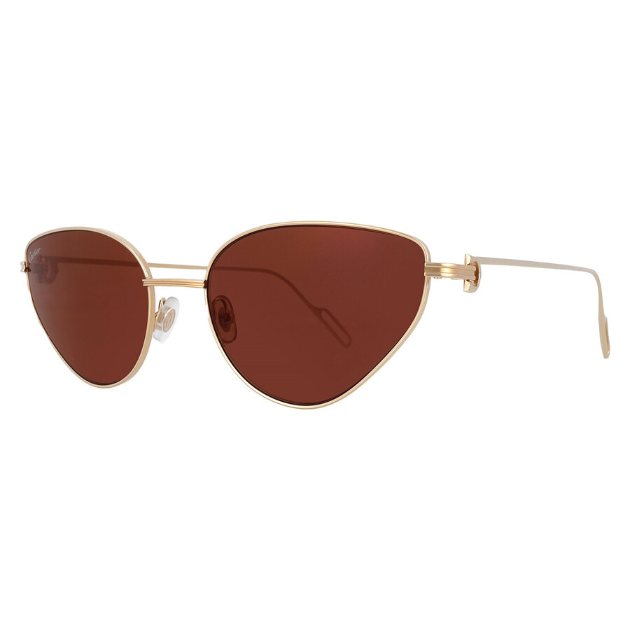 Cartier Brown Cat Eye Ladies Sunglasses CT0155S 002 57 - 2