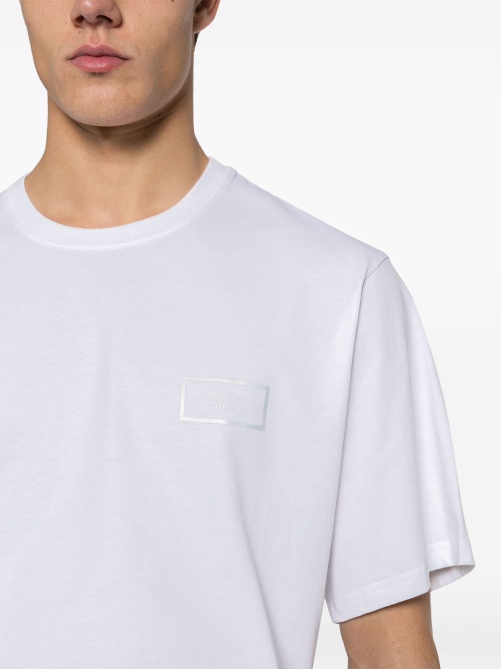 reflective-logo cotton T-shirt - 5