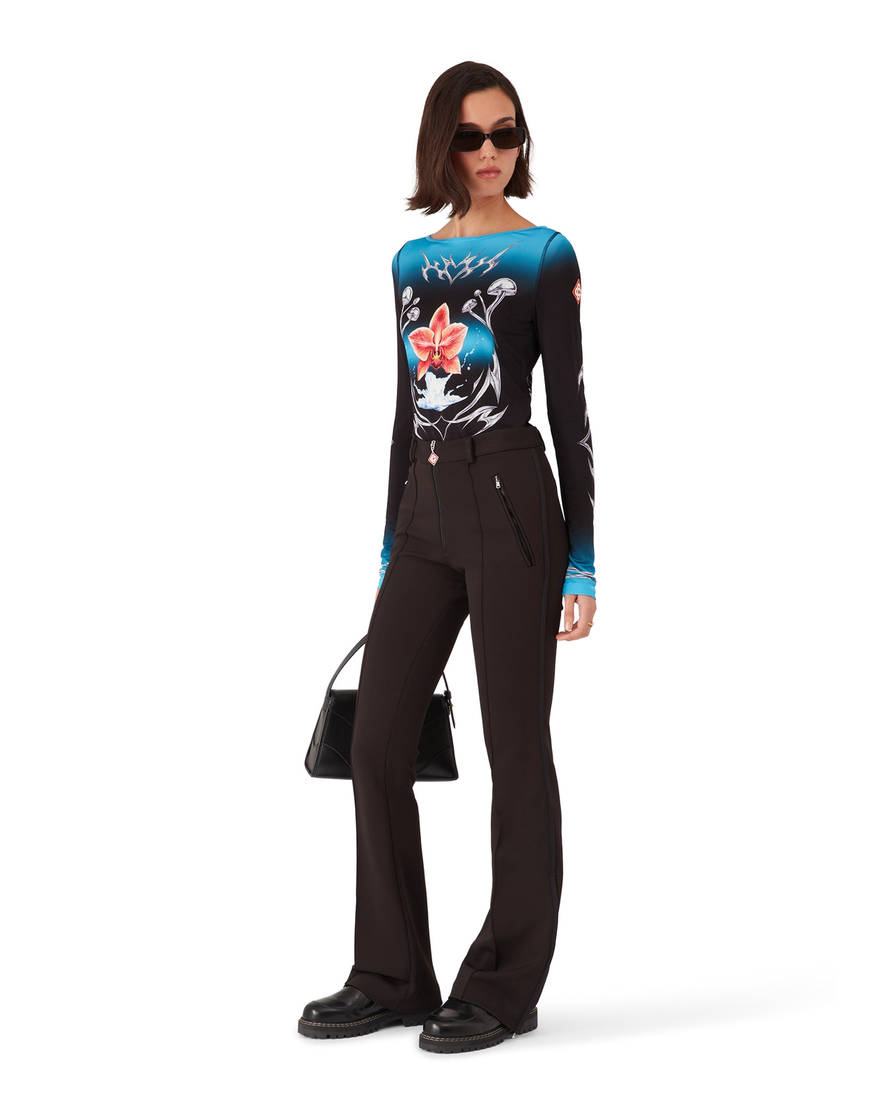 Blades Slinky Jersey Long Sleeve Top | Casablanca Paris - 4