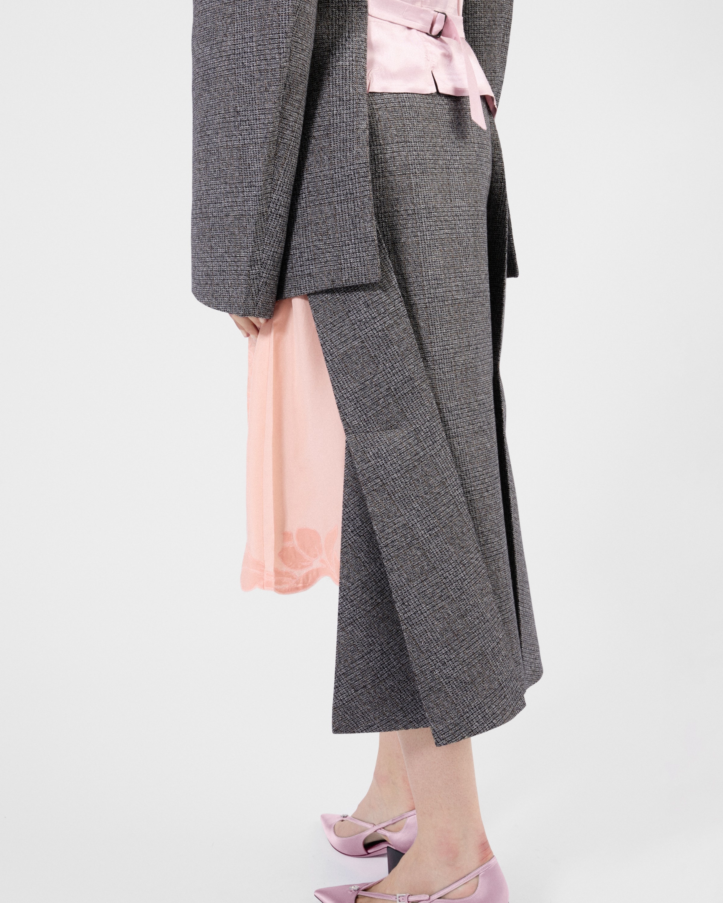 Deconstructed Prince of Wales checked mouliné wool midi-skirt - 4