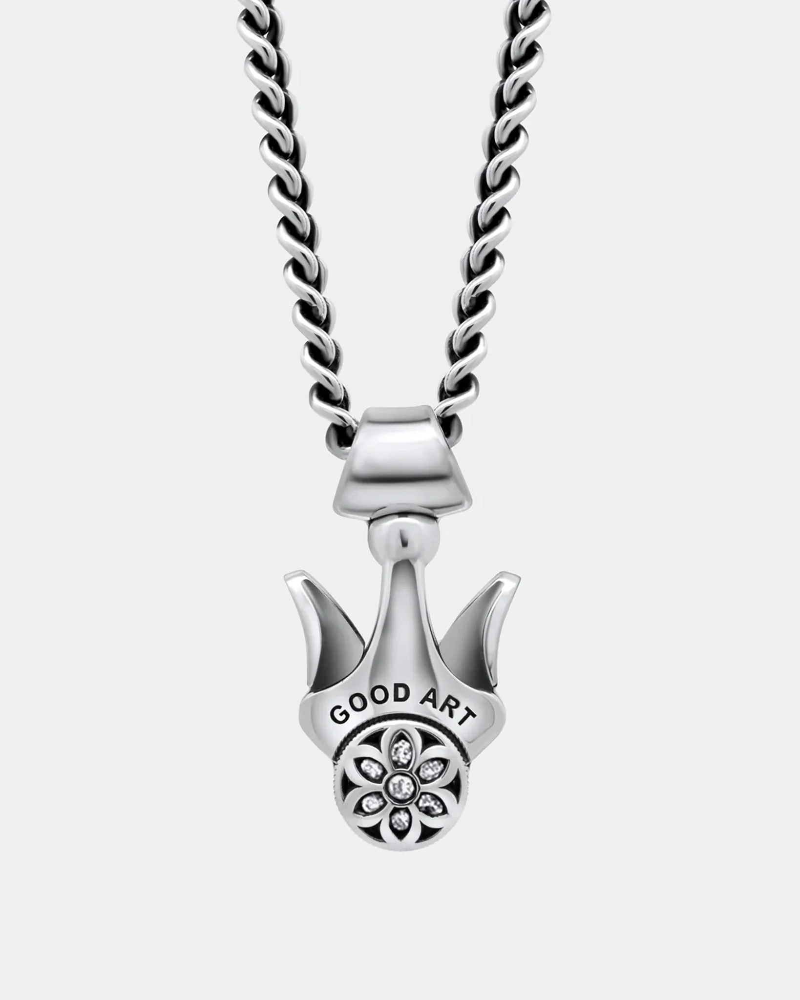 GOOD ART HLYWD MODEL 10 BUTTON - STERLING SILVER WITH WHITE DIAMONDS - 1