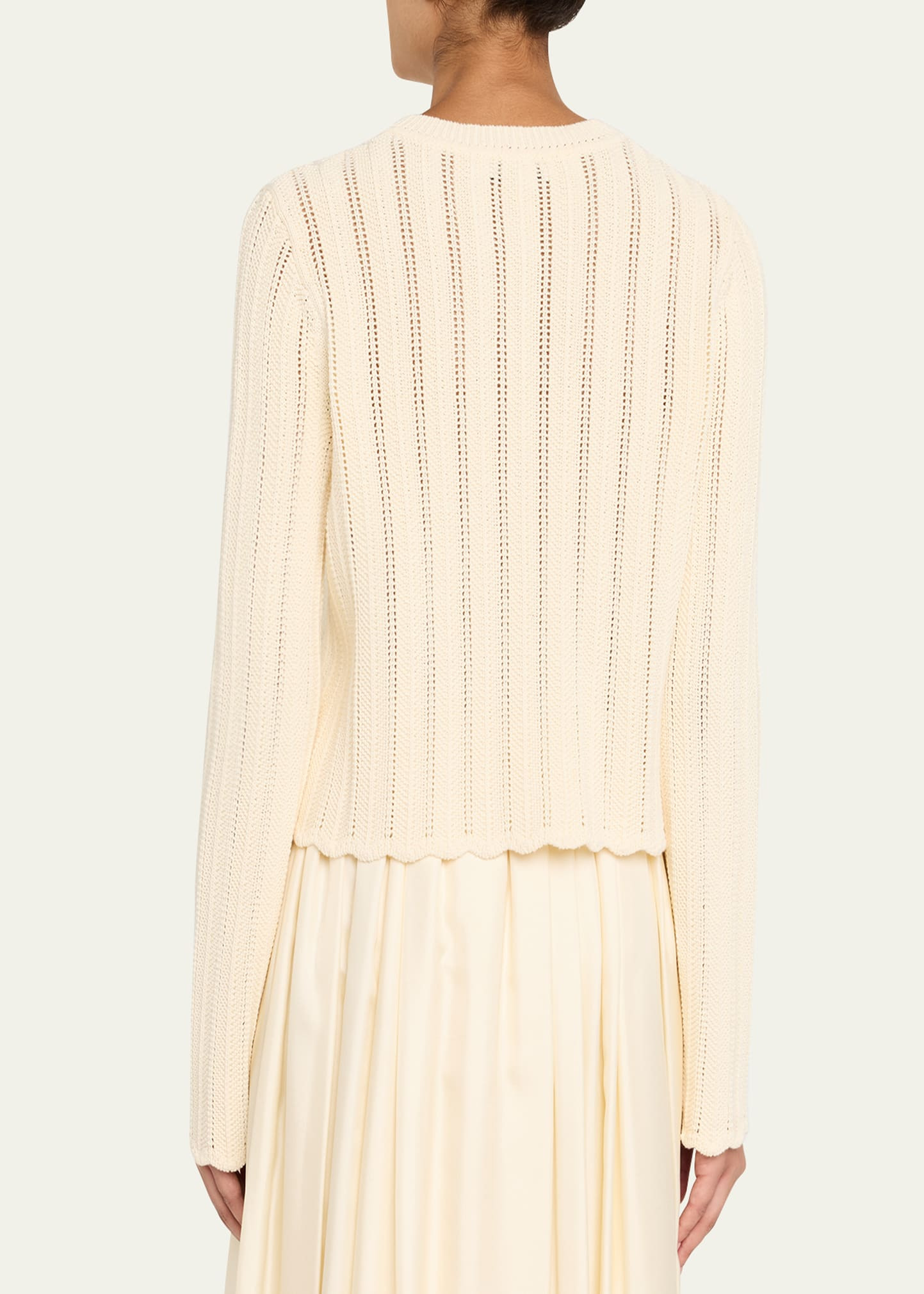 Mariette Pointelle Cotton Knit Cardigan - 3