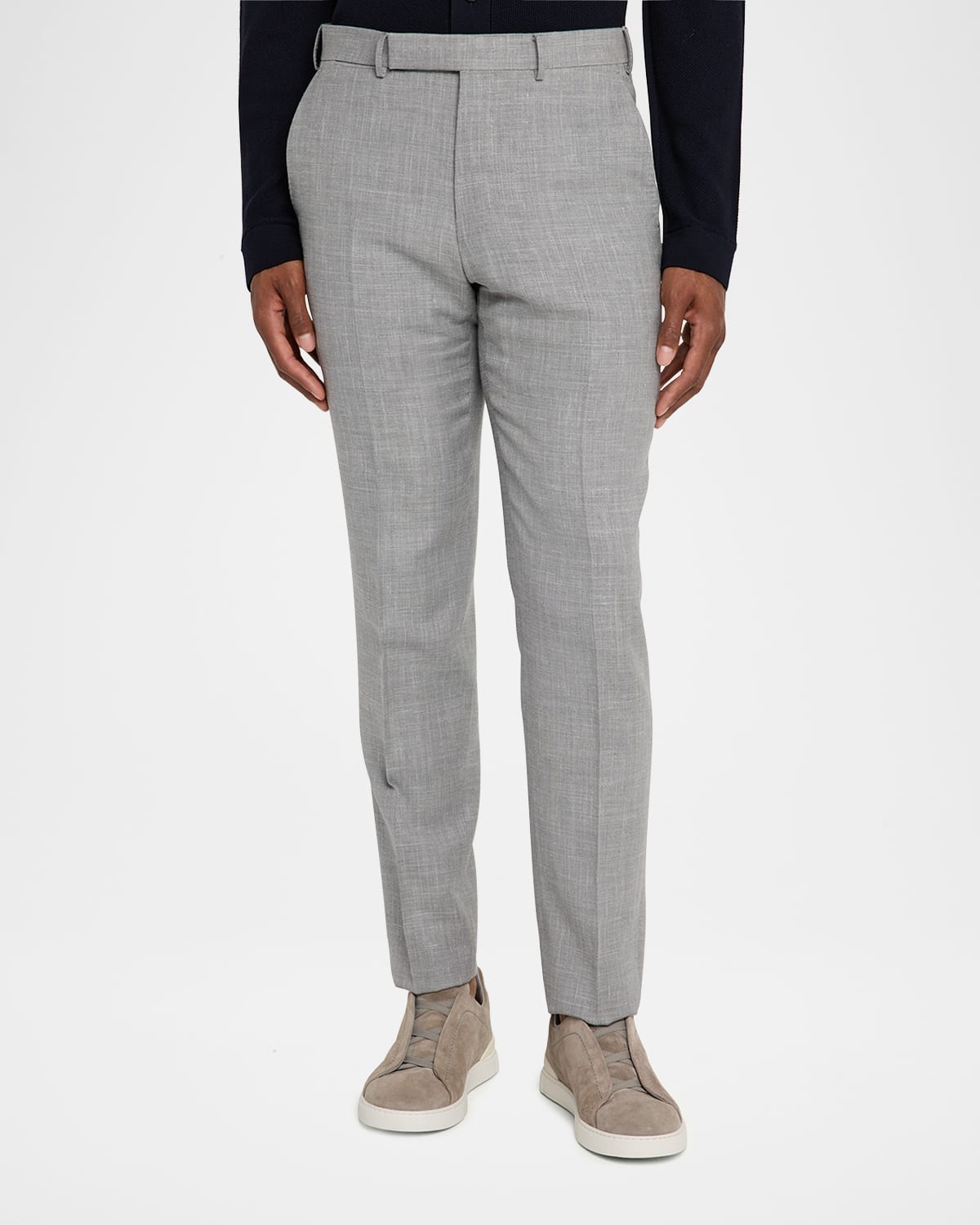 Men's Slim-Fit Melange Pants - 4
