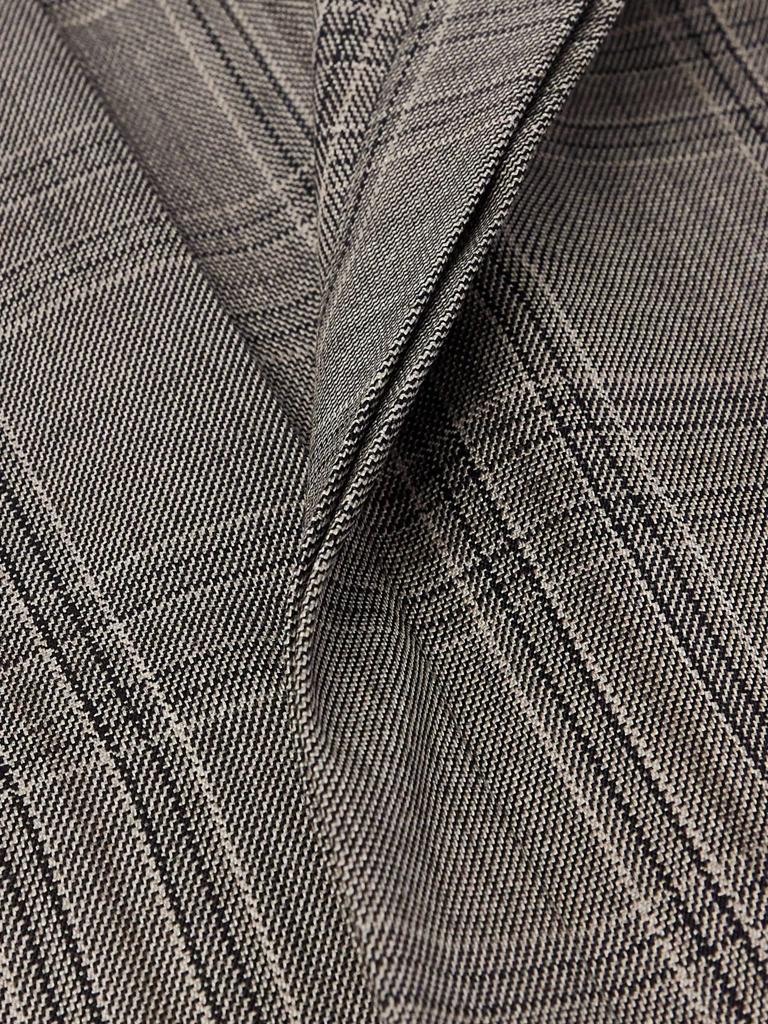 Oversized Checked Wool Shirt Gray - 5