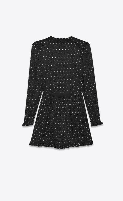 SAINT LAURENT dress in matte and shiny dot-print silk outlook