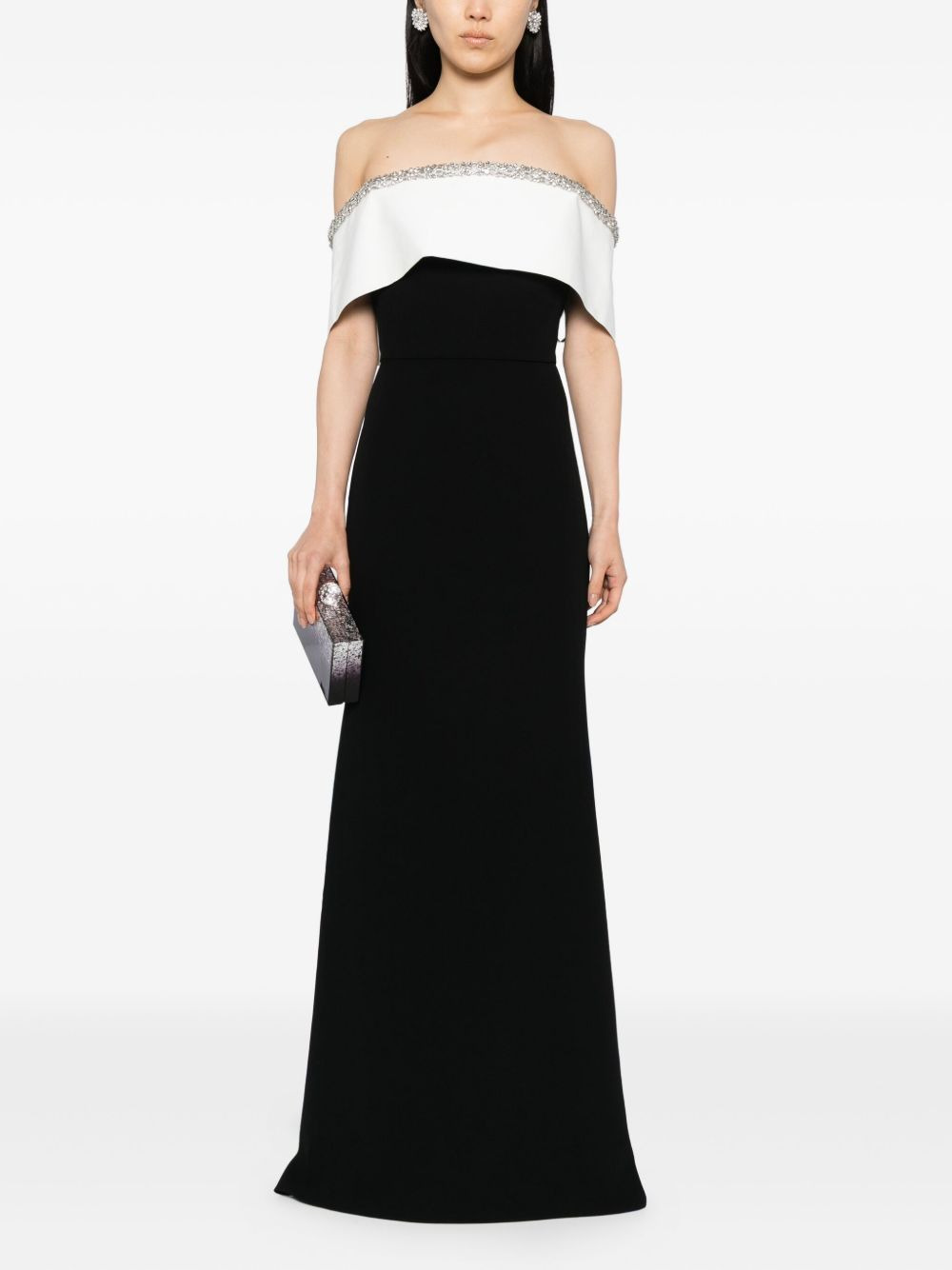 off-shoulder embroidered dress - 2