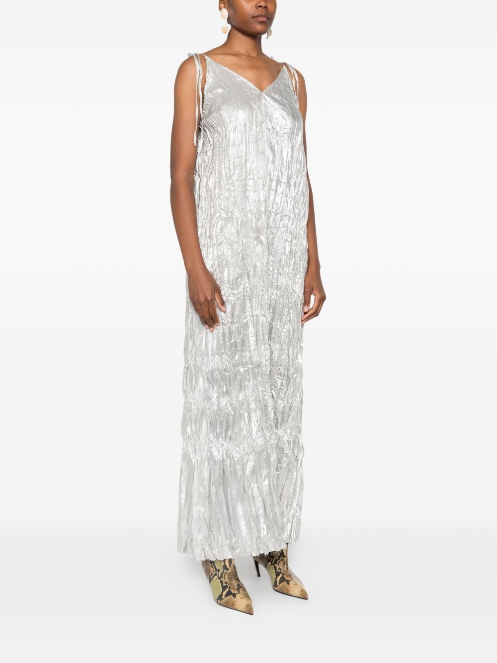 crinkled slip dress - 3