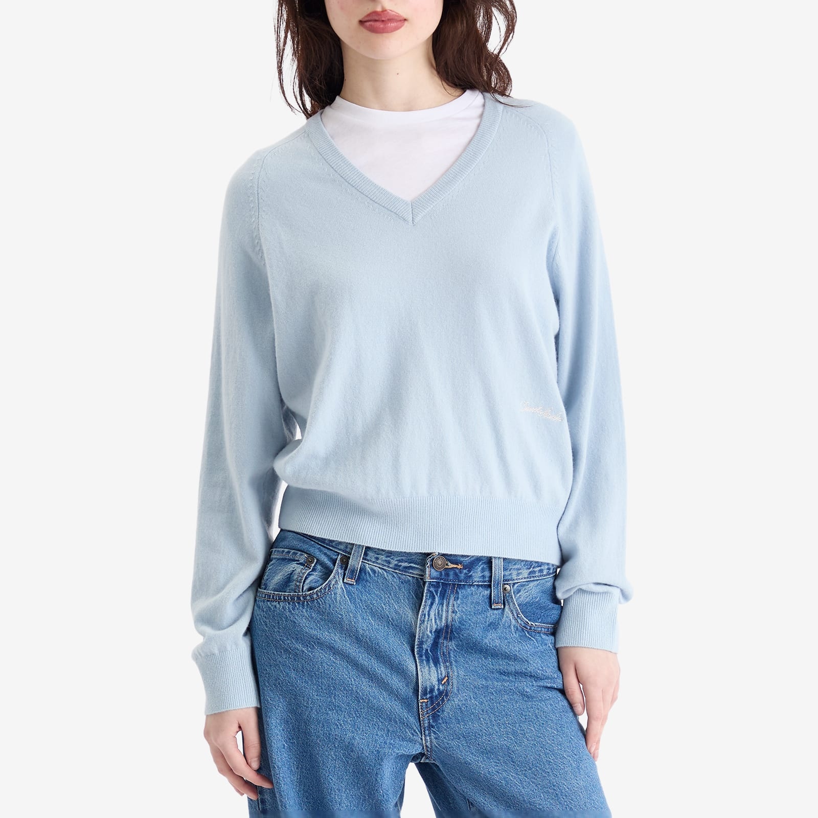 DUNST Unisex Loose V-Neck Sweater - 2