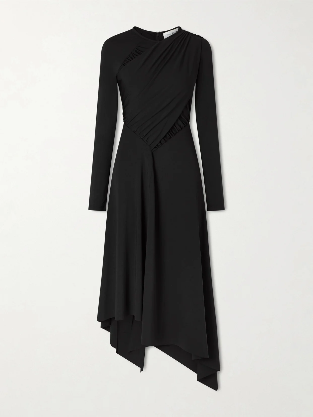 Gathered Crepe Midi Dress - 1