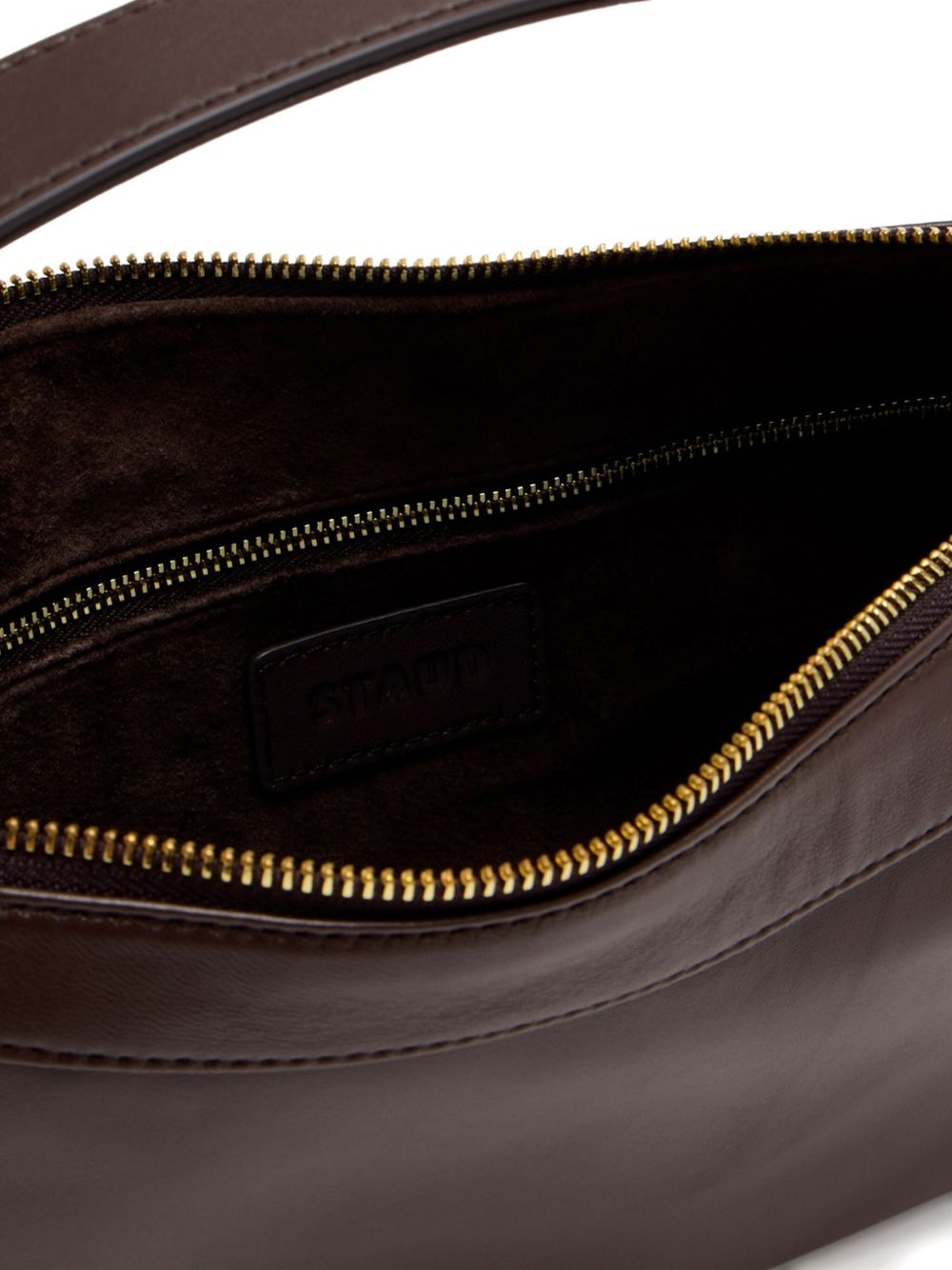 folded leather shoulder bag - 3