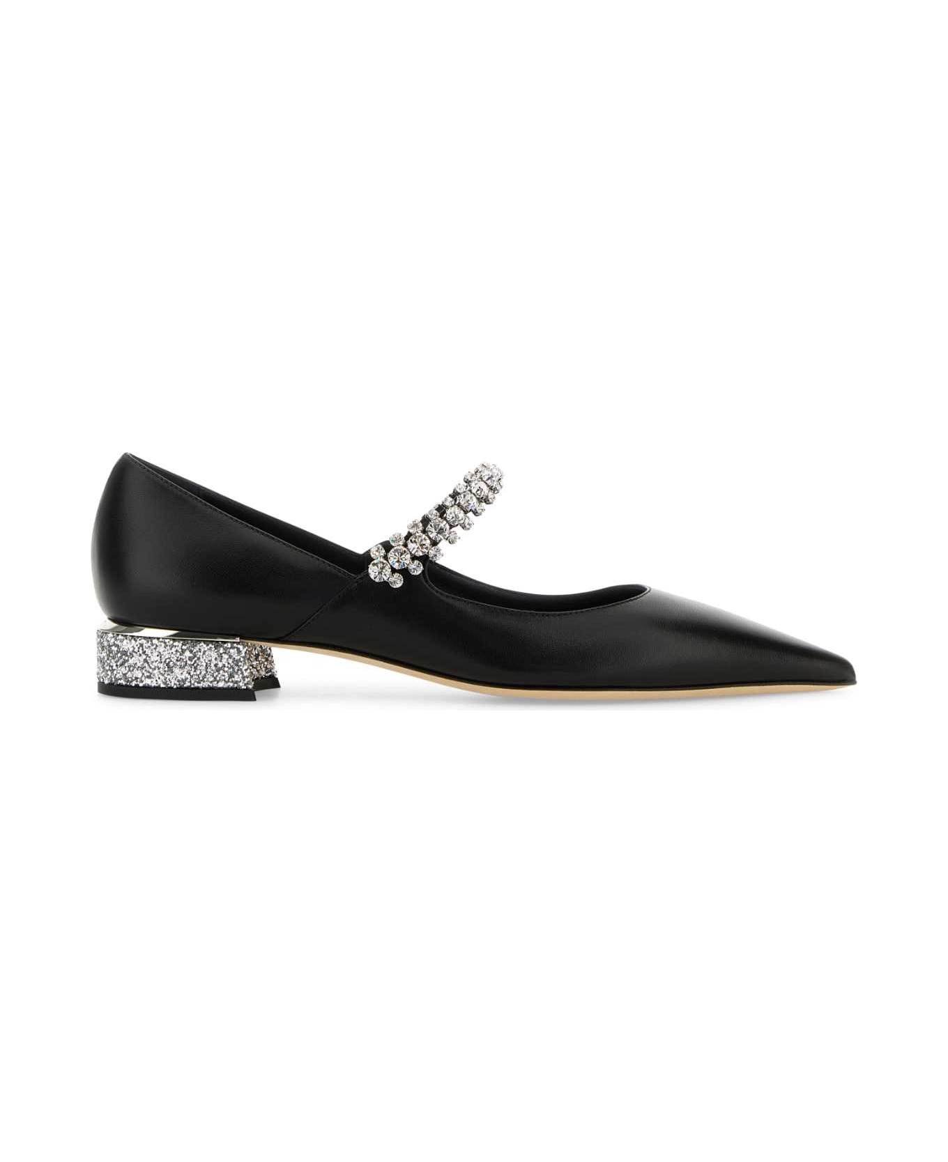 Black Nappa Leather Bing Ballerinas - 1