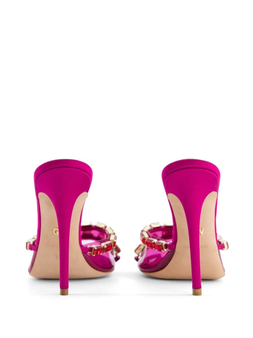 90mm crystal-embellished leather mules - 4