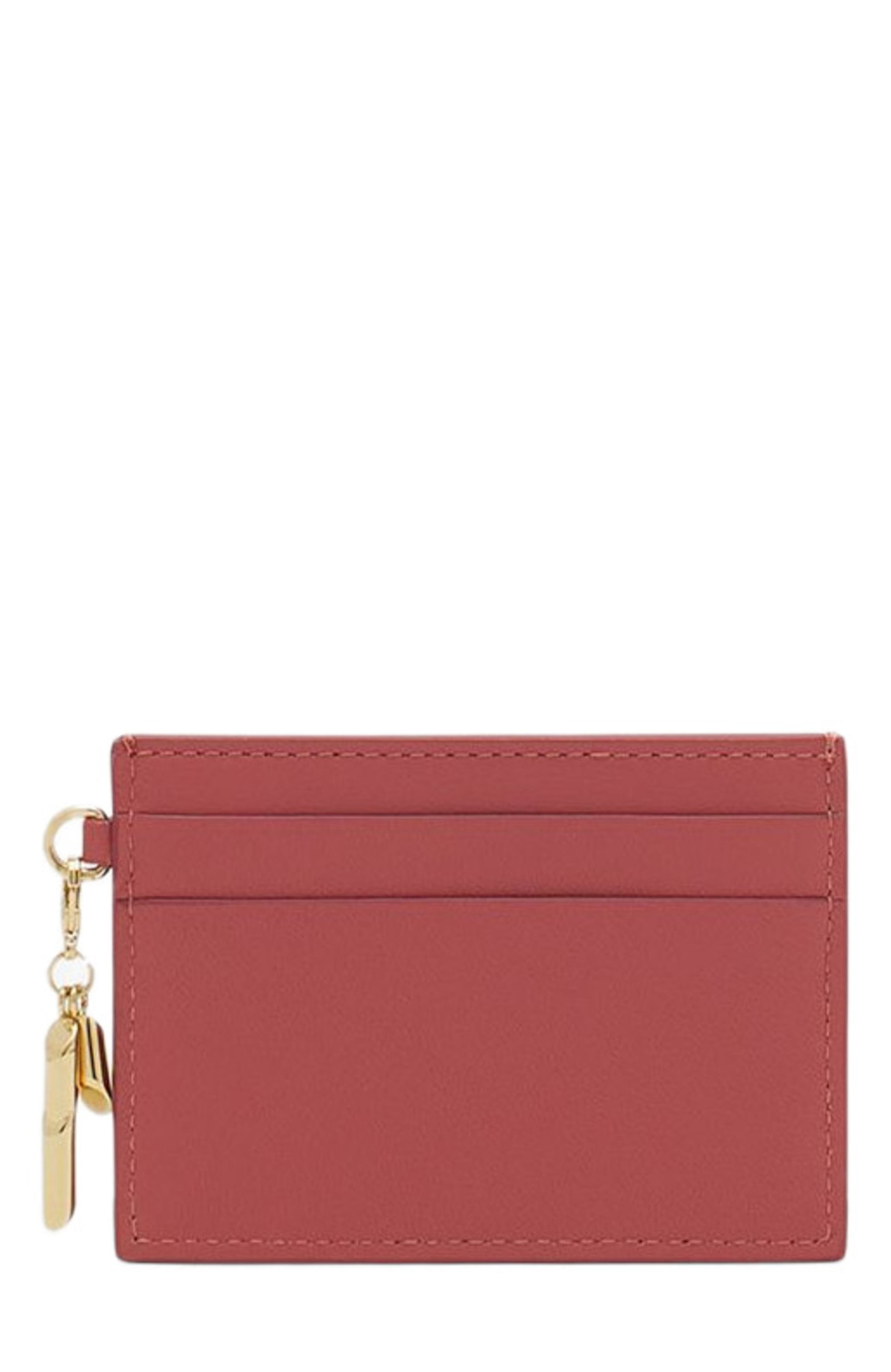 Lanvin Séquence Leather Cardholder in Litchi at Nordstrom - 2