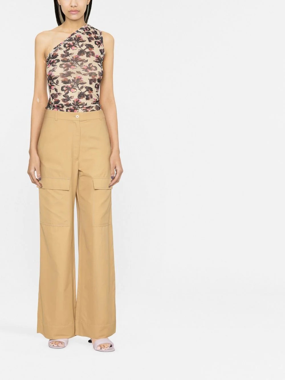 wide-leg flap-pocket trousers - 2