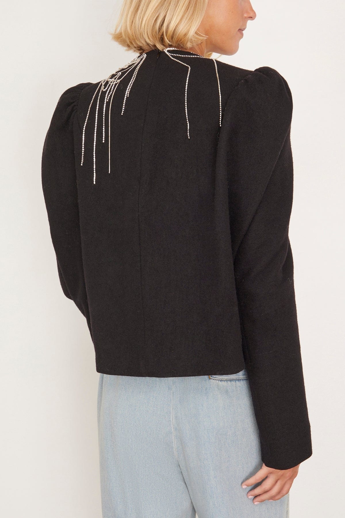 Ciny Embroidery Shirt in Black - 4