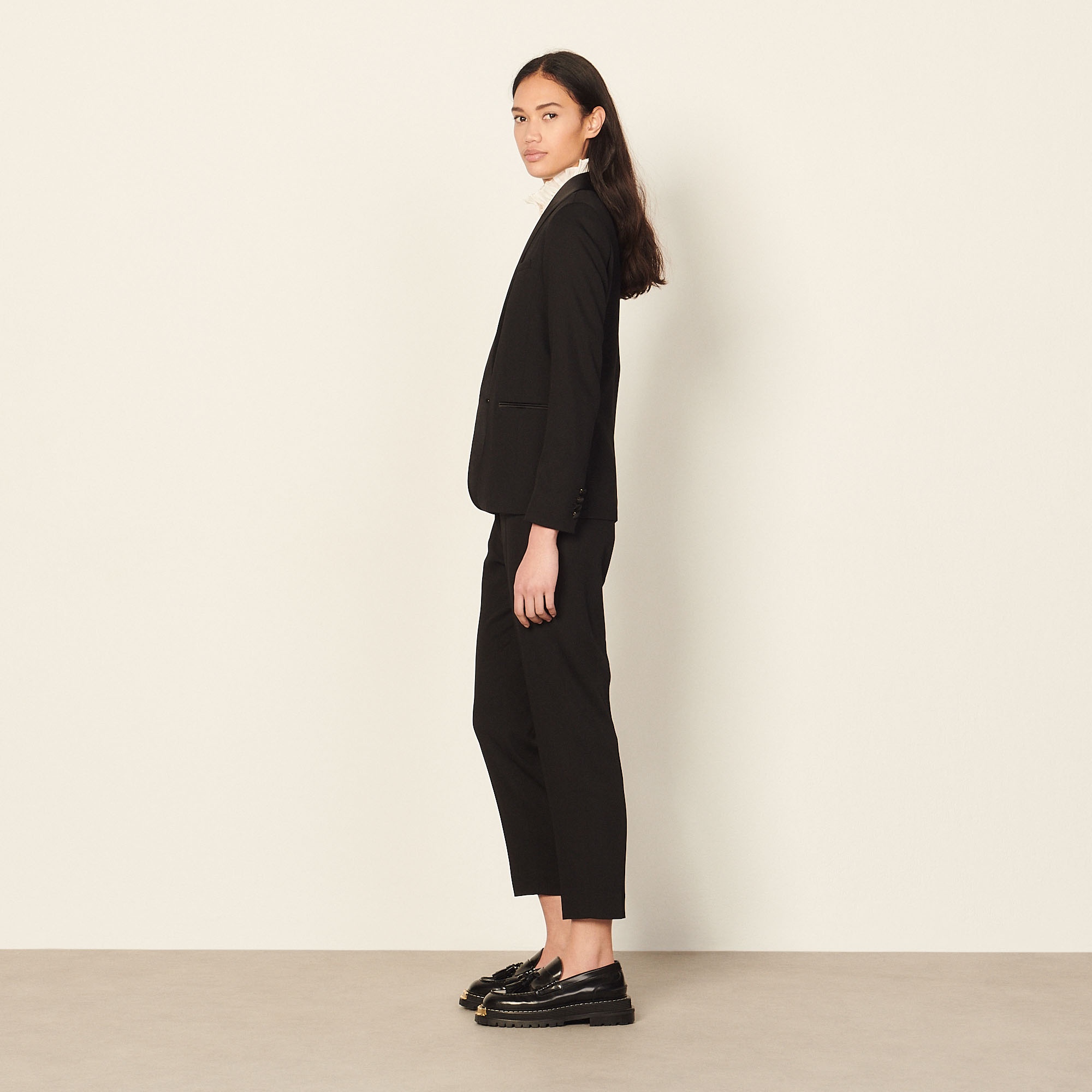 Tuxedo jacket with satin inset - 4