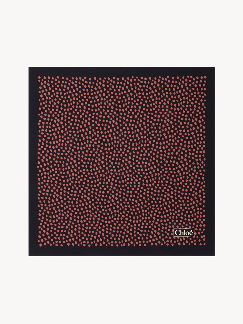 THE CHLOÉ SPOTTED SQUARE SCARF IN SILK 1