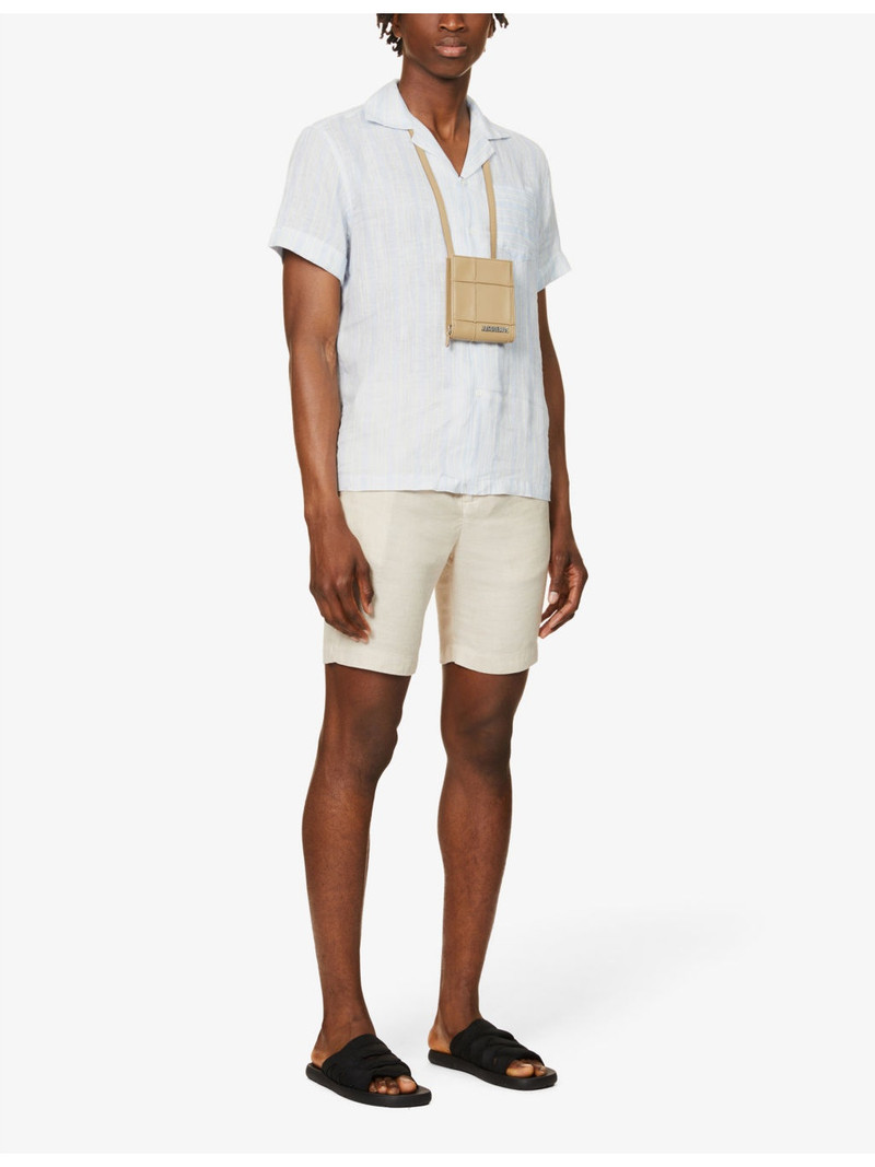 FRESCOBOL CARIOCA Felipe high-rise linen-cotton blend shorts outlook