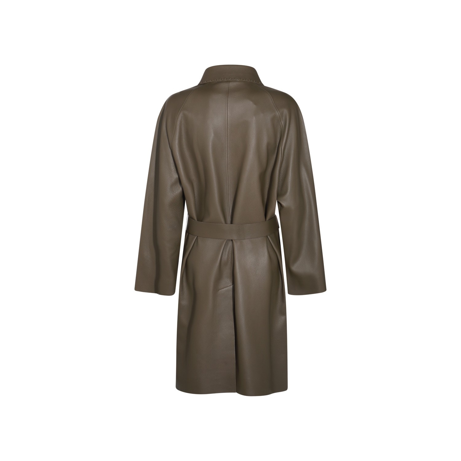 レザージャケット・コート FENDI MULTICOLOR NAPPA LEATHER OVERCOAT Fendi Multicolor Nappa Leather Overcoat Italist Store