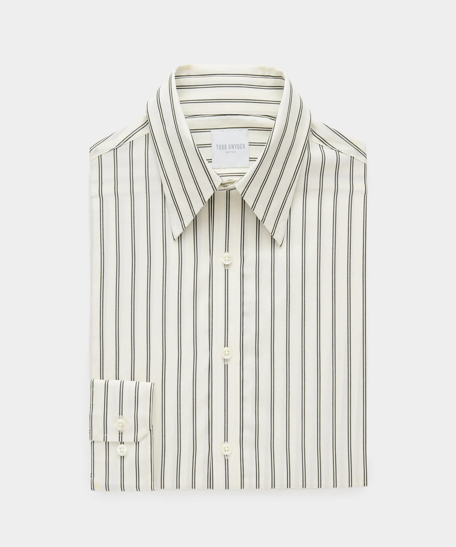 Cotton Long Point Collar Dress Shirt - 1