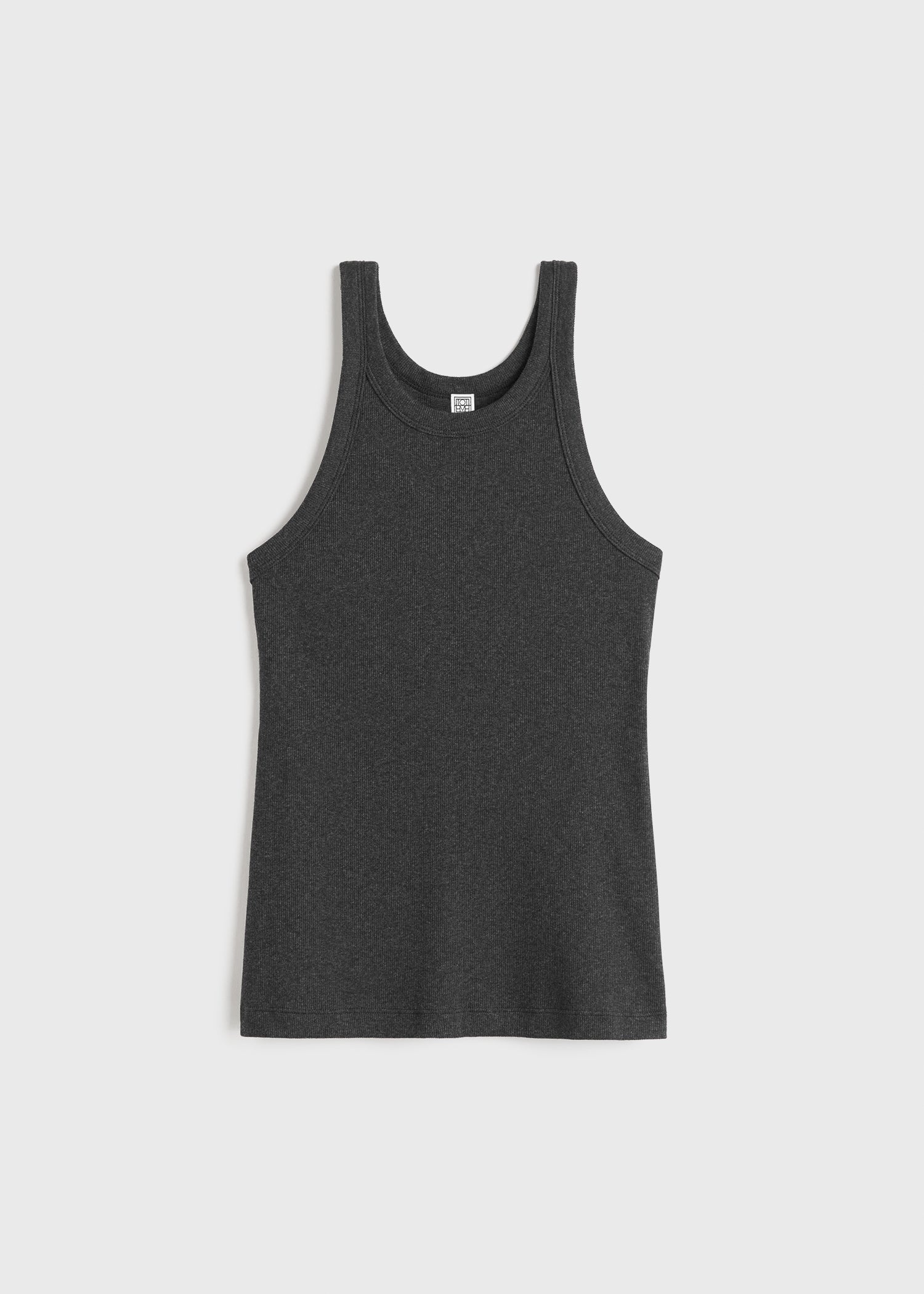 Curved rib tank charcoal melange - 1
