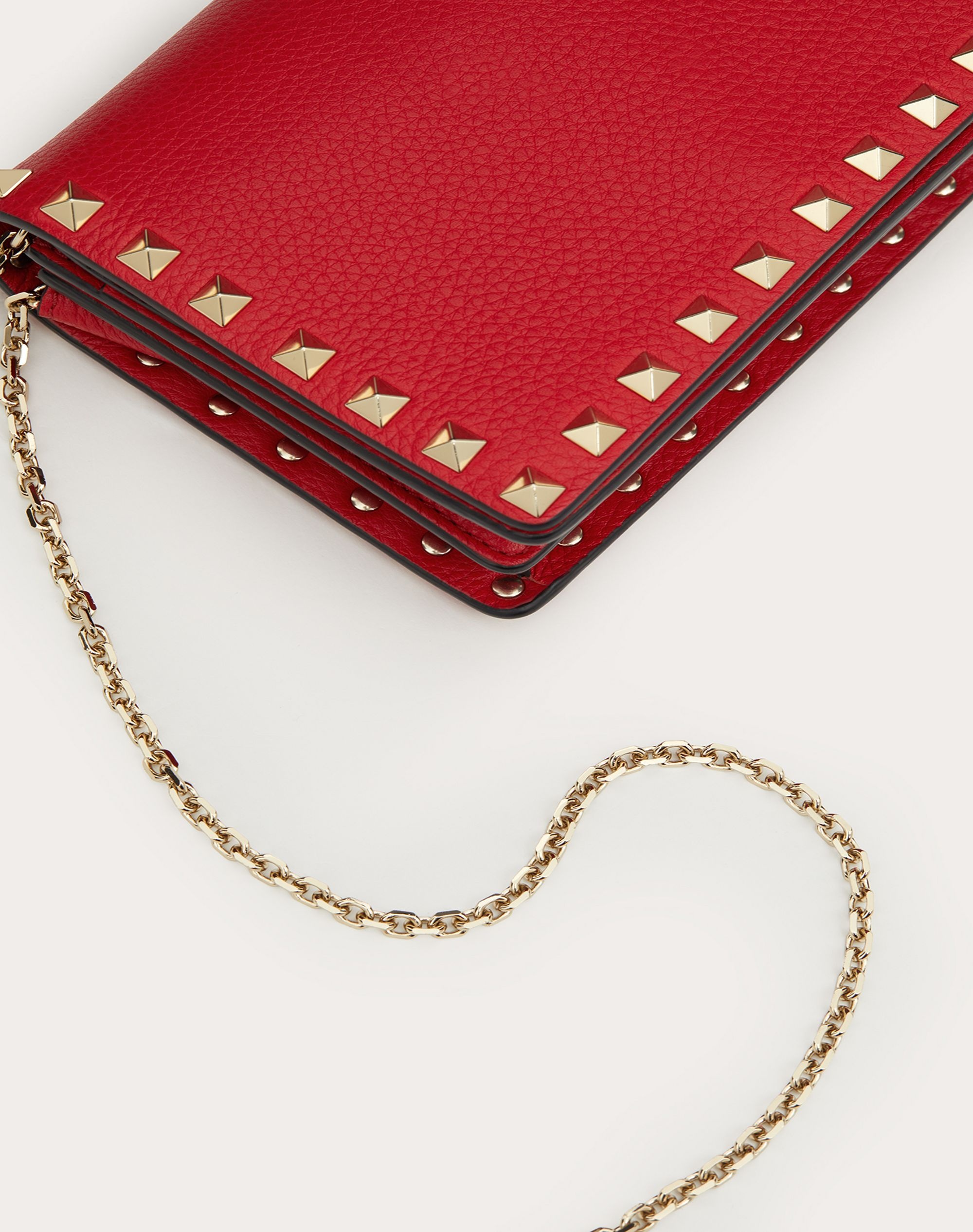 Rockstud Grainy Calfskin Chain Pouch - 2