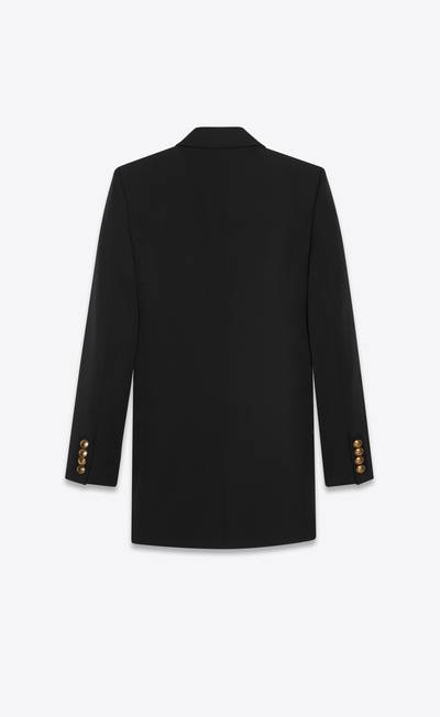 SAINT LAURENT single-breasted tuxedo jacket in grain de poudre saint laurent outlook