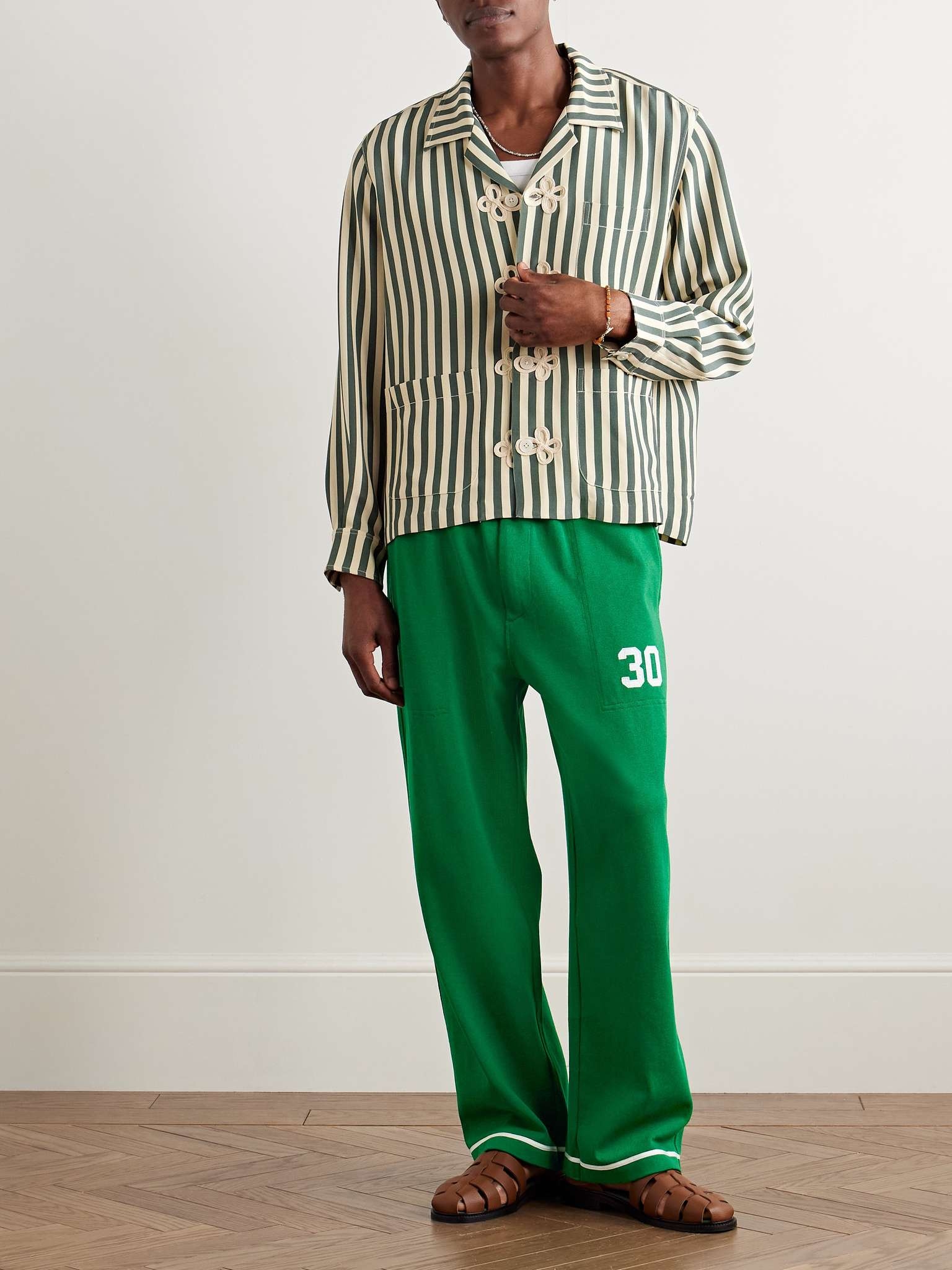 Sophomore Straight-Leg Appliquéd Cotton and Lyocell-Blend Jersey Sweatpants - 2