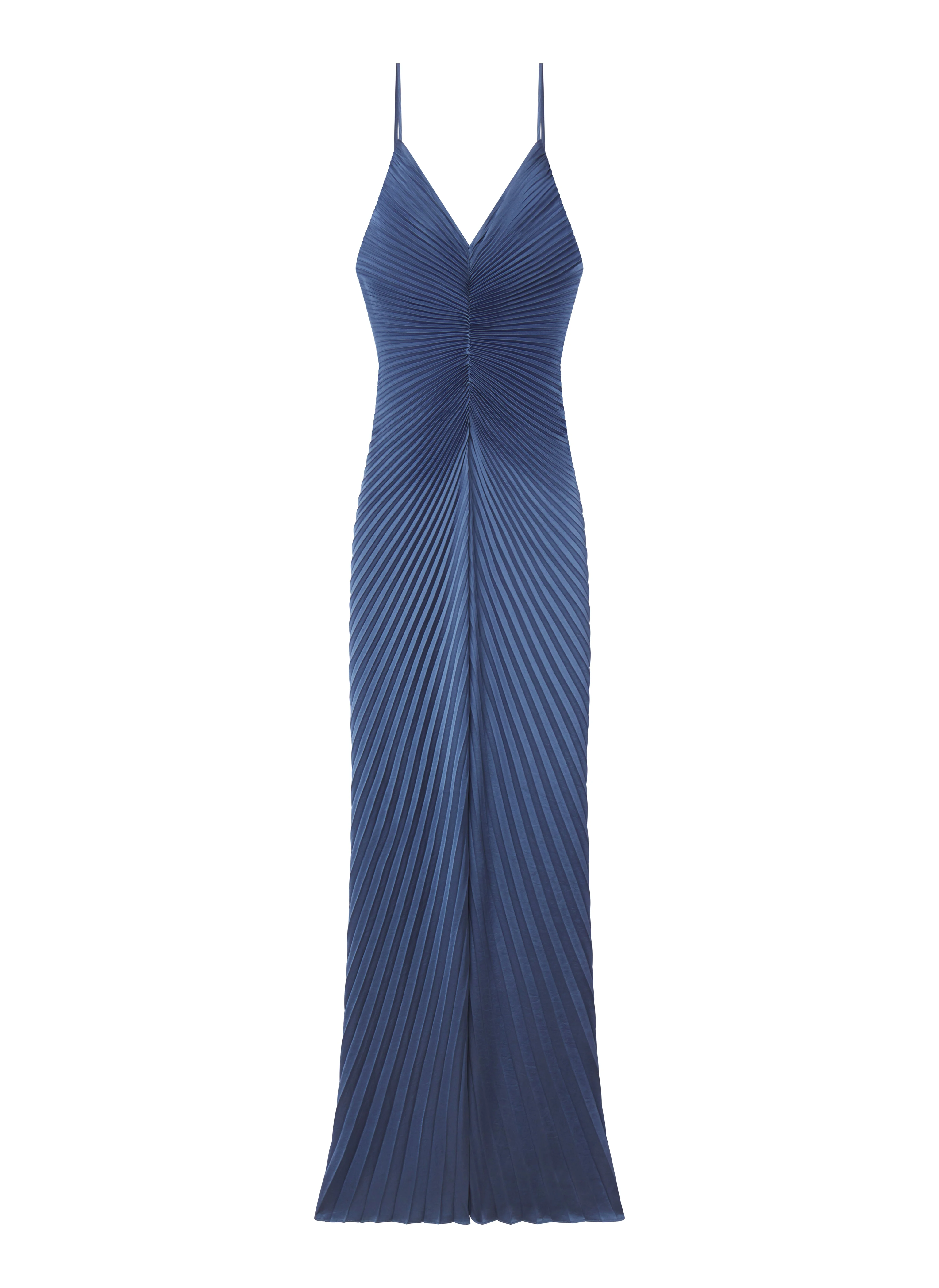 Genevieve Pleated Satin Gown - 1