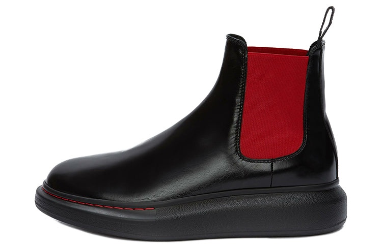 (WMNS) Alexander McQueen Hybrid Chelsea Boot 'Black Red' 586398WHX521066 - 2