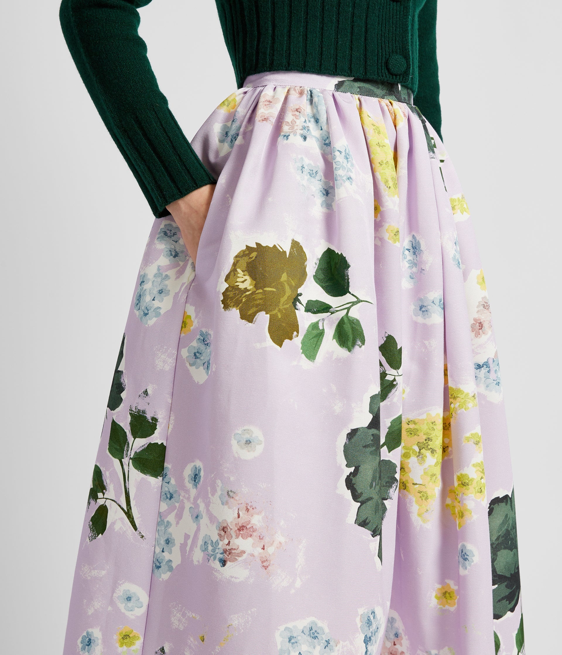GATHERED MIDI SKIRT - 5
