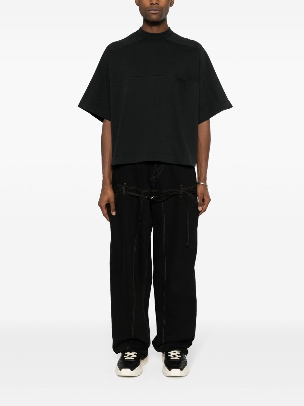panelled organic-cotton T-shirt - 2
