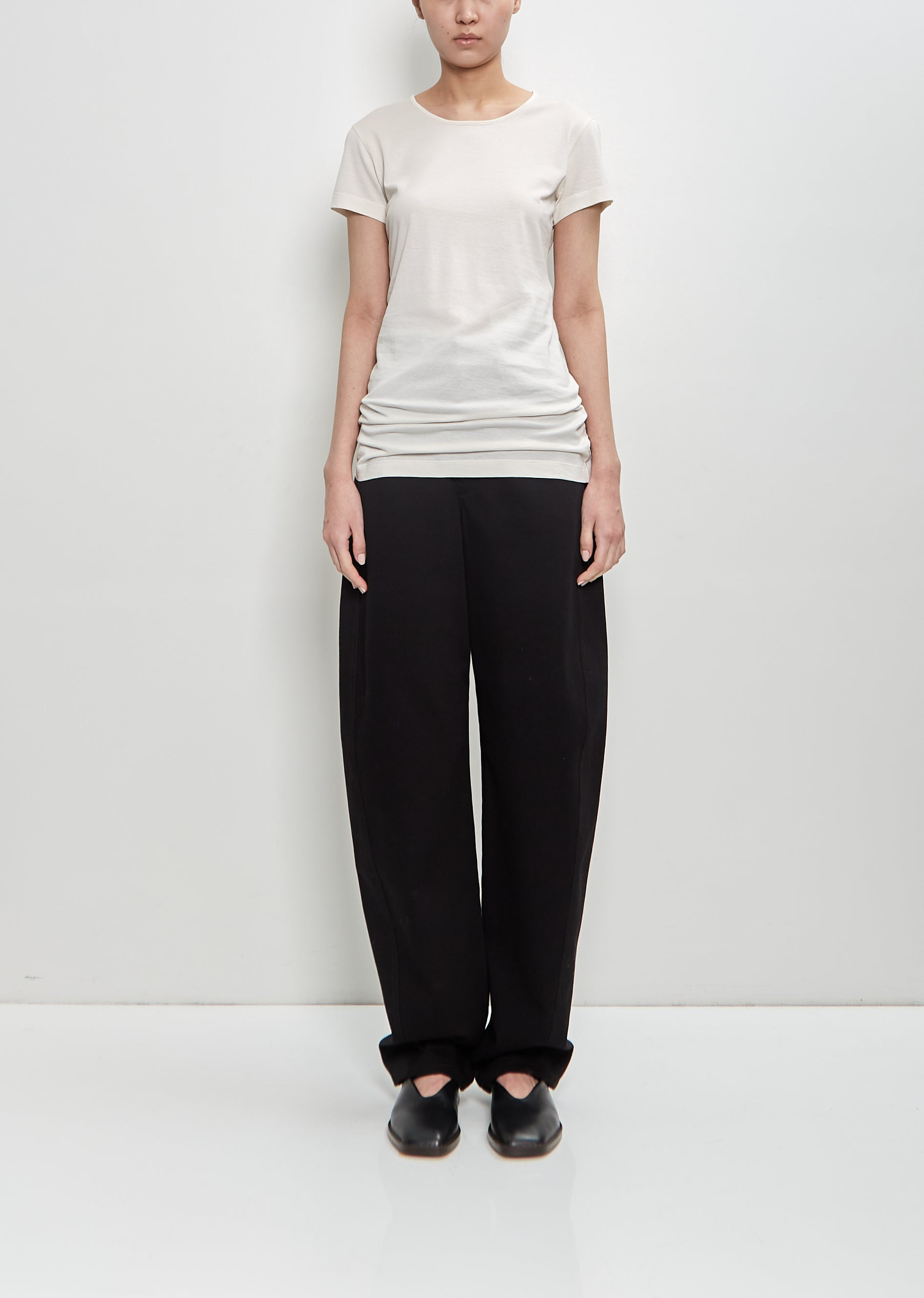Cotton Fitted T-Shirt — Chalk - 4