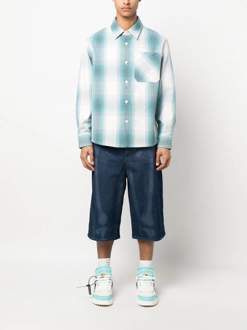 Off-White OFF-WHITE Body Scan Denim Shorts Blue outlook