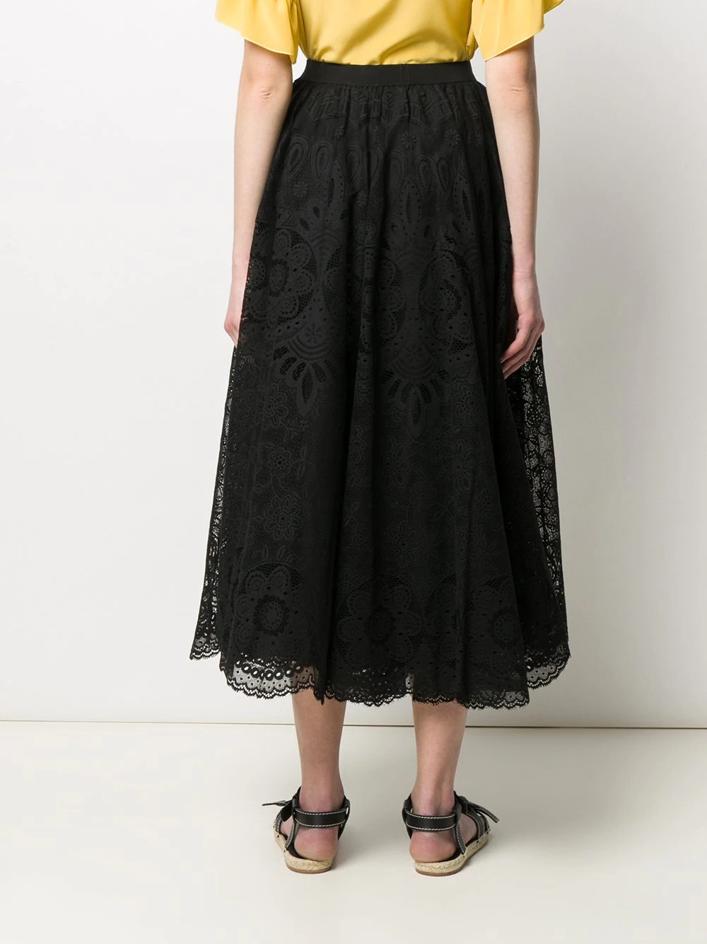 high-waisted lace skirt - 4