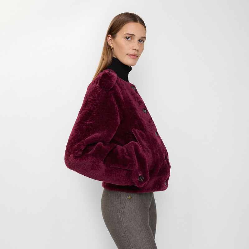 Detachable Scarf Shearling Jacket 4