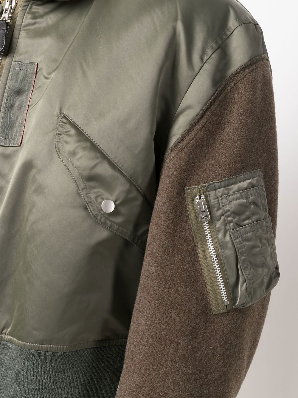panelled wool coat - 6
