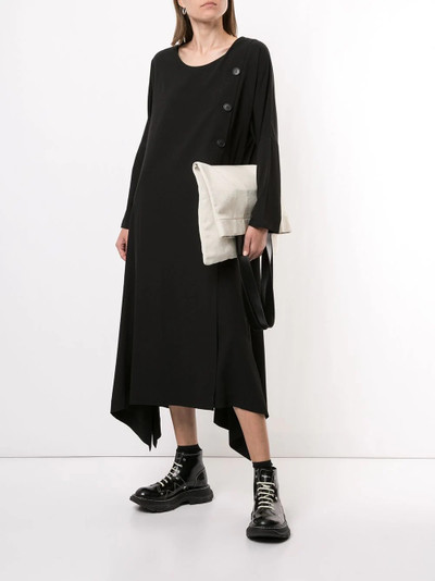 Yohji Yamamoto asymmetric hem midi dress outlook