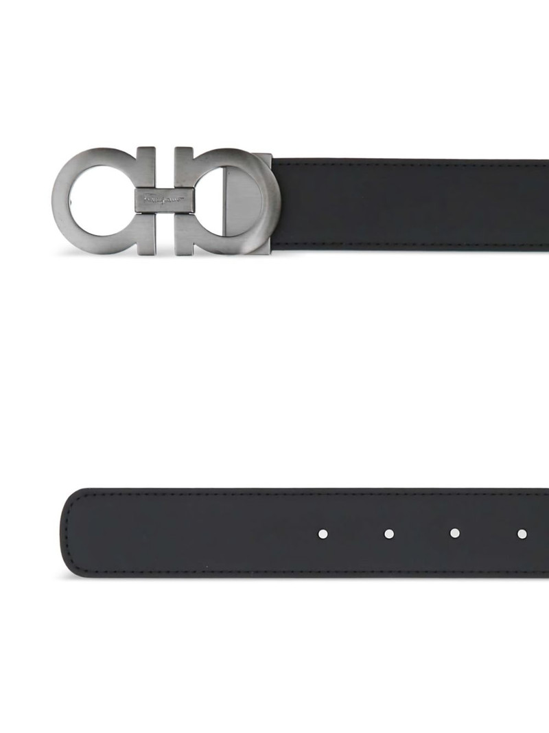 FERRAGAMO Gancini-buckle leather belt outlook