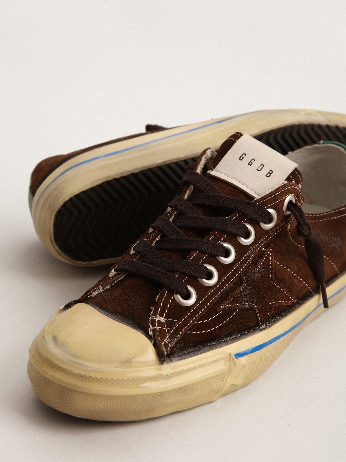 Women's V-Star LTD in suede with brown star and green leather heel tab - 3