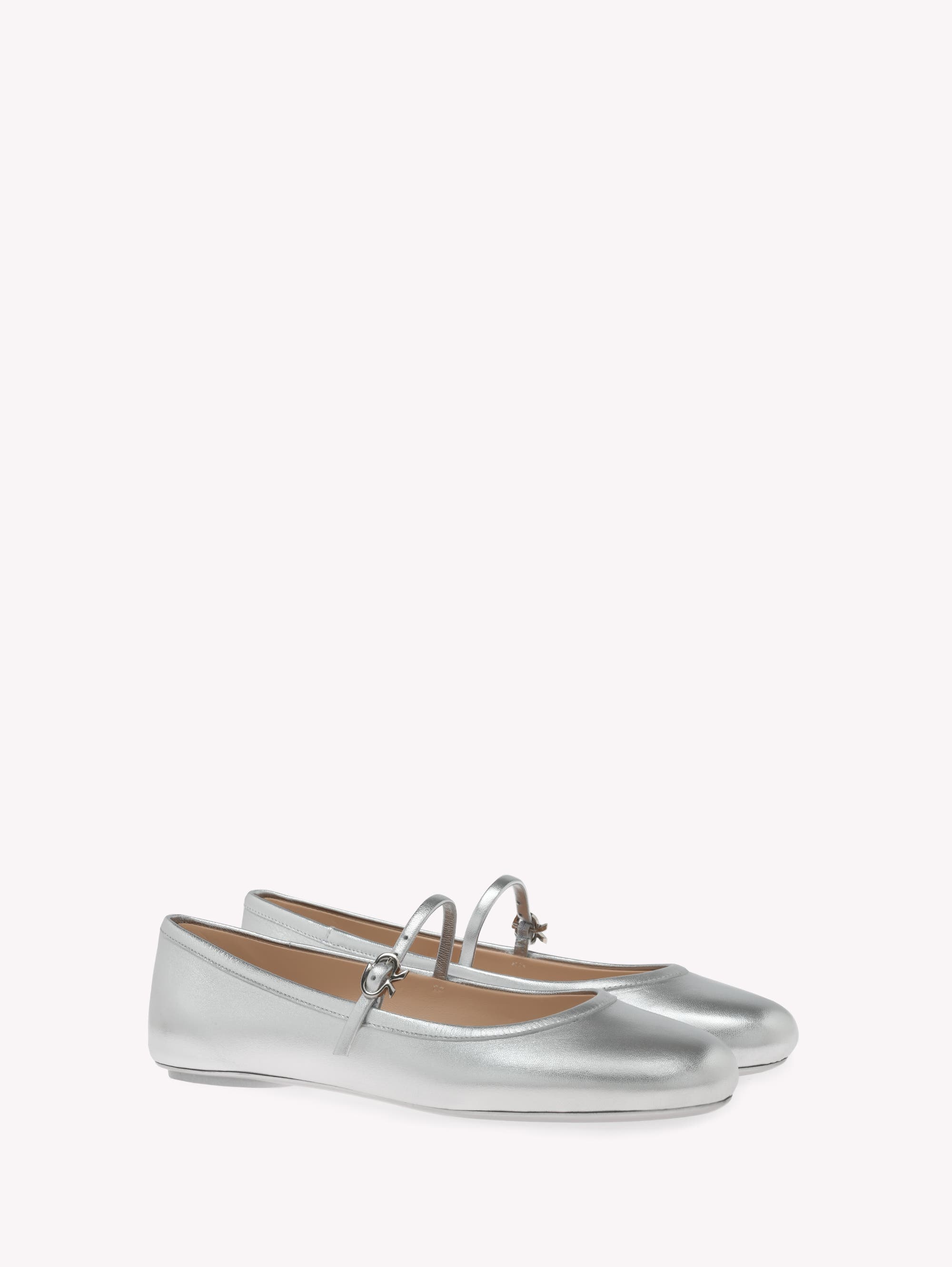 Gianvito Rossi Carla Ballerina in Silver Nappa at Nordstrom - 2