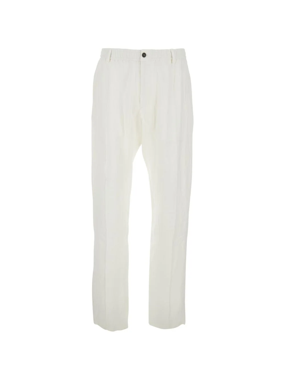 drawstring linen trousers - 1