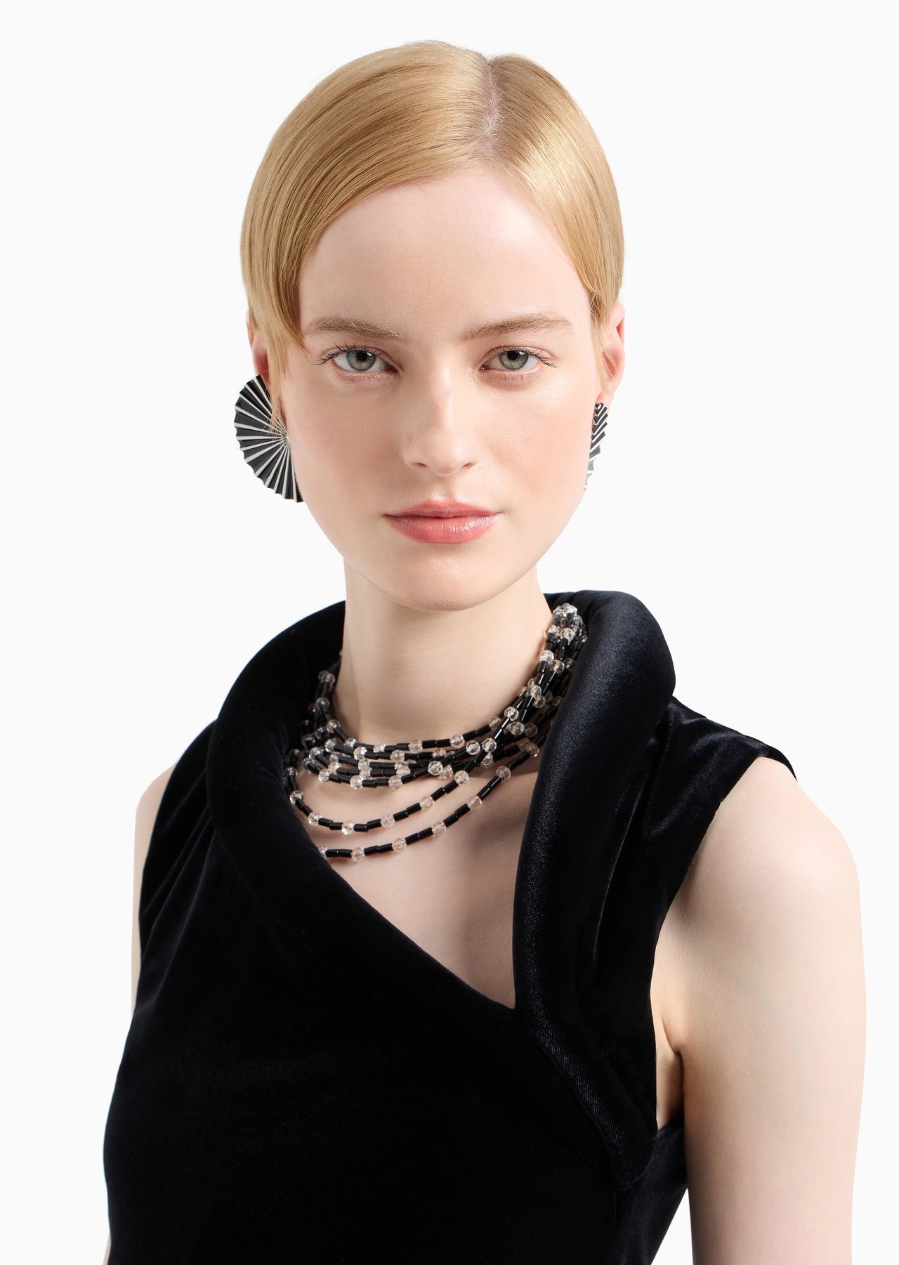 Chenille jersey top with asymmetric neckline - 5